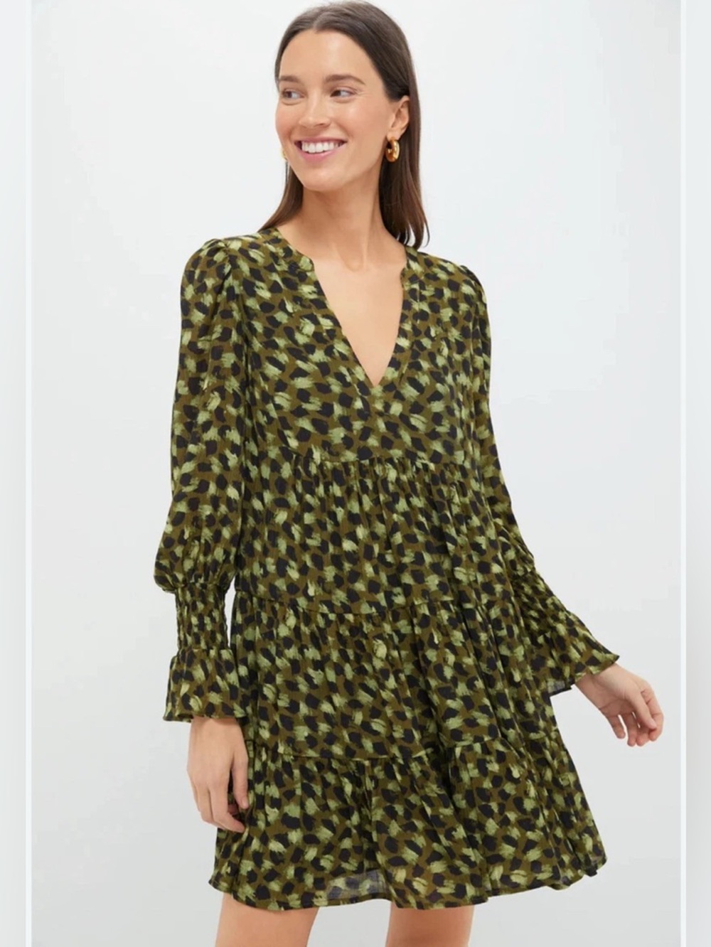 Tuckernuck Pomander Place Green Brushed Geo Kenzo Dress Size Medium NWT